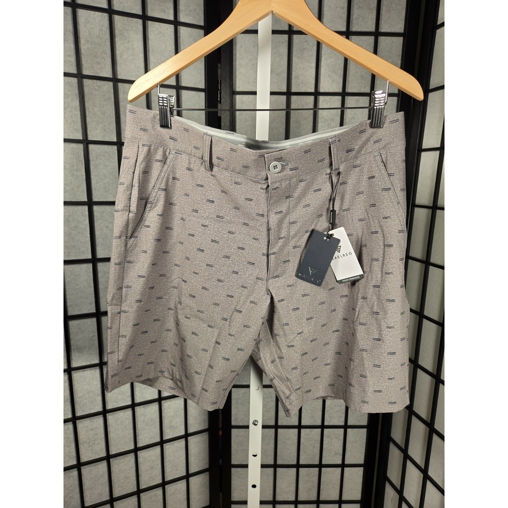 Maelreg Preppy Proflex Performance Stretch Geometric Dash Golf Shorts 34 Mens